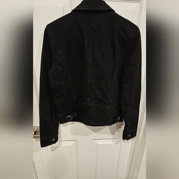LRL Lauren Jeans Manhatten Denim Black Jean Jacket Womens Size M - Picture 3 of 16